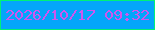 文字の大きさ：2、枠の色：00f177、背景の色：04a6fa、文字の色：cf56ee 無料ブログパーツのブログ時計