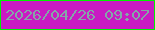 文字の大きさ：1、枠の色：00f300、背景の色：c91bc3、文字の色：84a7a8 無料ブログパーツのブログ時計