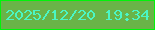 文字の大きさ：2、枠の色：00f40a、背景の色：69b448、文字の色：4bf6c5 無料ブログパーツのブログ時計