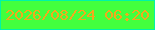 文字の大きさ：5、枠の色：00f4a7、背景の色：43ff3d、文字の色：f2aa1c 無料ブログパーツのブログ時計