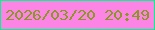 文字の大きさ：2、枠の色：00f78a、背景の色：fb84e5、文字の色：899823 無料ブログパーツのブログ時計