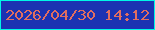文字の大きさ：5、枠の色：00f7e6、背景の色：1b32b2、文字の色：e06e61 無料ブログパーツのブログ時計