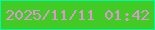 文字の大きさ：1、枠の色：00f9a7、背景の色：41cb24、文字の色：de95d6 無料ブログパーツのブログ時計