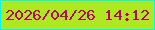 文字の大きさ：4、枠の色：00f9f6、背景の色：aee821、文字の色：ba045f 無料ブログパーツのブログ時計