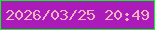文字の大きさ：1、枠の色：00fc19、背景の色：ab1bb9、文字の色：f0b3bb 無料ブログパーツのブログ時計