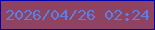 文字の大きさ：2、枠の色：0100ab、背景の色：904360、文字の色：5c7fe7 無料ブログパーツのブログ時計