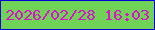 文字の大きさ：4、枠の色：0100dc、背景の色：6fd358、文字の色：dd10cb 無料ブログパーツのブログ時計