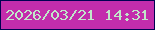 文字の大きさ：1、枠の色：010151、背景の色：c32dac、文字の色：c1e7ca 無料ブログパーツのブログ時計