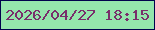 文字の大きさ：5、枠の色：01024c、背景の色：94e6ac、文字の色：792e6b 無料ブログパーツのブログ時計