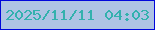 文字の大きさ：5、枠の色：0106db、背景の色：aec3e4、文字の色：33b1ae 無料ブログパーツのブログ時計