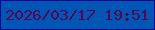 文字の大きさ：4、枠の色：010891、背景の色：0155b4、文字の色：530656 無料ブログパーツのブログ時計