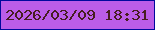 文字の大きさ：3、枠の色：01099d、背景の色：bb5de8、文字の色：471d21 無料ブログパーツのブログ時計