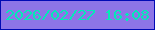 文字の大きさ：5、枠の色：010bb5、背景の色：8d75e7、文字の色：03eab7 無料ブログパーツのブログ時計