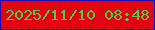文字の大きさ：2、枠の色：0112d1、背景の色：e60211、文字の色：4bce47 無料ブログパーツのブログ時計