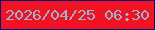 文字の大きさ：1、枠の色：01137e、背景の色：f11224、文字の色：99b5cc 無料ブログパーツのブログ時計