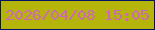 文字の大きさ：1、枠の色：01146b、背景の色：b5b40b、文字の色：ce66bb 無料ブログパーツのブログ時計