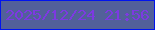 文字の大きさ：4、枠の色：0114ee、背景の色：52609a、文字の色：7d39e2 無料ブログパーツのブログ時計