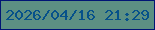 文字の大きさ：4、枠の色：011575、背景の色：5d9083、文字の色：06518a 無料ブログパーツのブログ時計