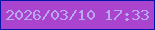 文字の大きさ：1、枠の色：0116a8、背景の色：aa43cd、文字の色：b7a8ef 無料ブログパーツのブログ時計