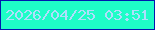 文字の大きさ：3、枠の色：0118ae、背景の色：1efdc7、文字の色：afdefc 無料ブログパーツのブログ時計