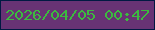文字の大きさ：3、枠の色：011942、背景の色：683374、文字の色：3cba3f 無料ブログパーツのブログ時計