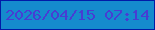 文字の大きさ：3、枠の色：011ba7、背景の色：158bcd、文字の色：473dd3 無料ブログパーツのブログ時計