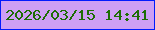文字の大きさ：5、枠の色：011bfe、背景の色：cd9ff4、文字の色：1d6d04 無料ブログパーツのブログ時計