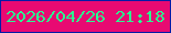文字の大きさ：5、枠の色：011ca7、背景の色：e80a72、文字の色：2cf891 無料ブログパーツのブログ時計