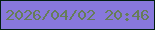 文字の大きさ：5、枠の色：011e0f、背景の色：8878dc、文字の色：667d58 無料ブログパーツのブログ時計