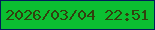 文字の大きさ：5、枠の色：011e5a、背景の色：0bbf31、文字の色：31410e 無料ブログパーツのブログ時計