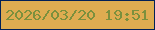文字の大きさ：2、枠の色：012057、背景の色：deac51、文字の色：7b903d 無料ブログパーツのブログ時計