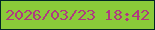 文字の大きさ：3、枠の色：012625、背景の色：8acb39、文字の色：af3980 無料ブログパーツのブログ時計