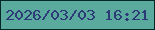 文字の大きさ：3、枠の色：012726、背景の色：5baa9e、文字の色：2c3b77 無料ブログパーツのブログ時計