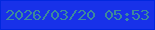 文字の大きさ：5、枠の色：0127df、背景の色：1831e9、文字の色：3d899b 無料ブログパーツのブログ時計