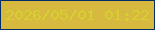 文字の大きさ：5、枠の色：012e67、背景の色：d7b93f、文字の色：d7d031 無料ブログパーツのブログ時計