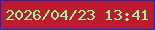 文字の大きさ：4、枠の色：012fcb、背景の色：bd1b2d、文字の色：8bfc9d 無料ブログパーツのブログ時計