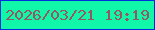 文字の大きさ：3、枠の色：012fe0、背景の色：11f7a9、文字の色：935861 無料ブログパーツのブログ時計
