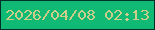 文字の大きさ：3、枠の色：013028、背景の色：10b974、文字の色：cbce8a 無料ブログパーツのブログ時計