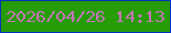 文字の大きさ：3、枠の色：0133be、背景の色：269d06、文字の色：c574b6 無料ブログパーツのブログ時計