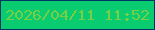 文字の大きさ：4、枠の色：013665、背景の色：09cb6f、文字の色：78ce44 無料ブログパーツのブログ時計