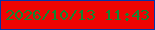 文字の大きさ：4、枠の色：0136aa、背景の色：ee0403、文字の色：138530 無料ブログパーツのブログ時計