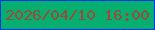 文字の大きさ：4、枠の色：0137eb、背景の色：06ae6f、文字の色：984b39 無料ブログパーツのブログ時計