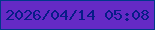 文字の大きさ：4、枠の色：01388a、背景の色：652ac5、文字の色：071c88 無料ブログパーツのブログ時計
