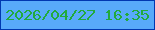 文字の大きさ：3、枠の色：0138b1、背景の色：58aafa、文字の色：22aa3d 無料ブログパーツのブログ時計