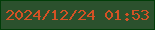 文字の大きさ：1、枠の色：013d08、背景の色：2b512d、文字の色：d35225 無料ブログパーツのブログ時計