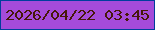 文字の大きさ：4、枠の色：013e9d、背景の色：a54bda、文字の色：47180a 無料ブログパーツのブログ時計