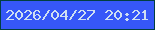 文字の大きさ：3、枠の色：013f40、背景の色：3657f8、文字の色：cfdff2 無料ブログパーツのブログ時計