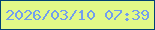 文字の大きさ：5、枠の色：014174、背景の色：e2f988、文字の色：729eed 無料ブログパーツのブログ時計