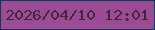 文字の大きさ：3、枠の色：014252、背景の色：9c4c95、文字の色：3b2a32 無料ブログパーツのブログ時計