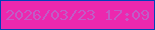 文字の大きさ：5、枠の色：0142b9、背景の色：ec28ae、文字の色：c15cc6 無料ブログパーツのブログ時計